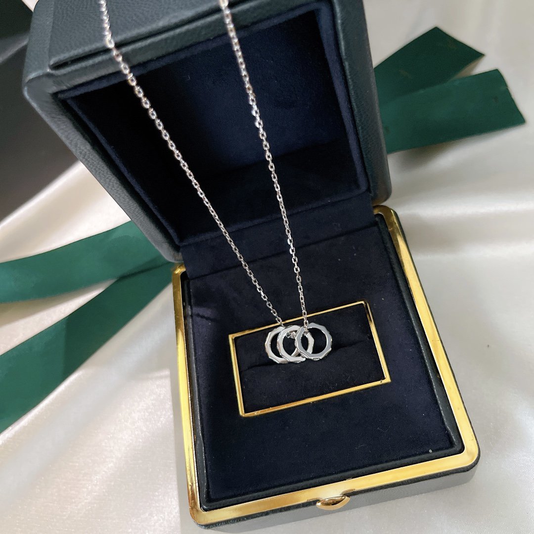 GRAFF LAURENCE SIGNATURE TRIPLE PAVED SILVER DIAMOND NECKLACE