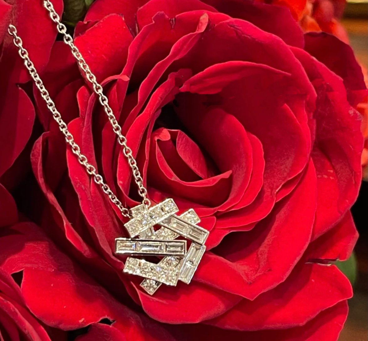GRAFF THREADS SILVER DIAMOND NECKLACE