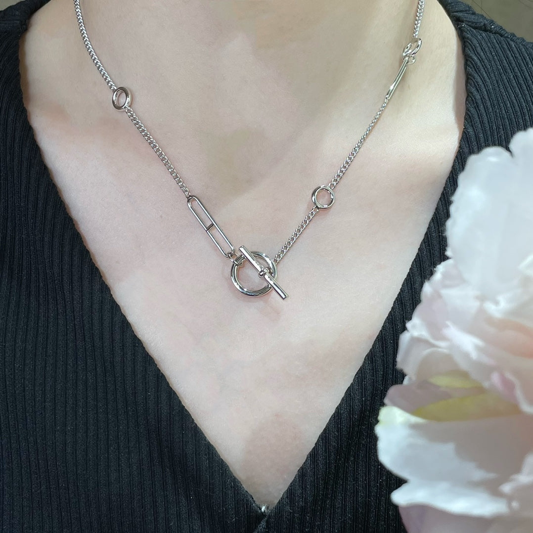 HERMES HM STERLING SILVER CHAINE D'ANCRE HEART