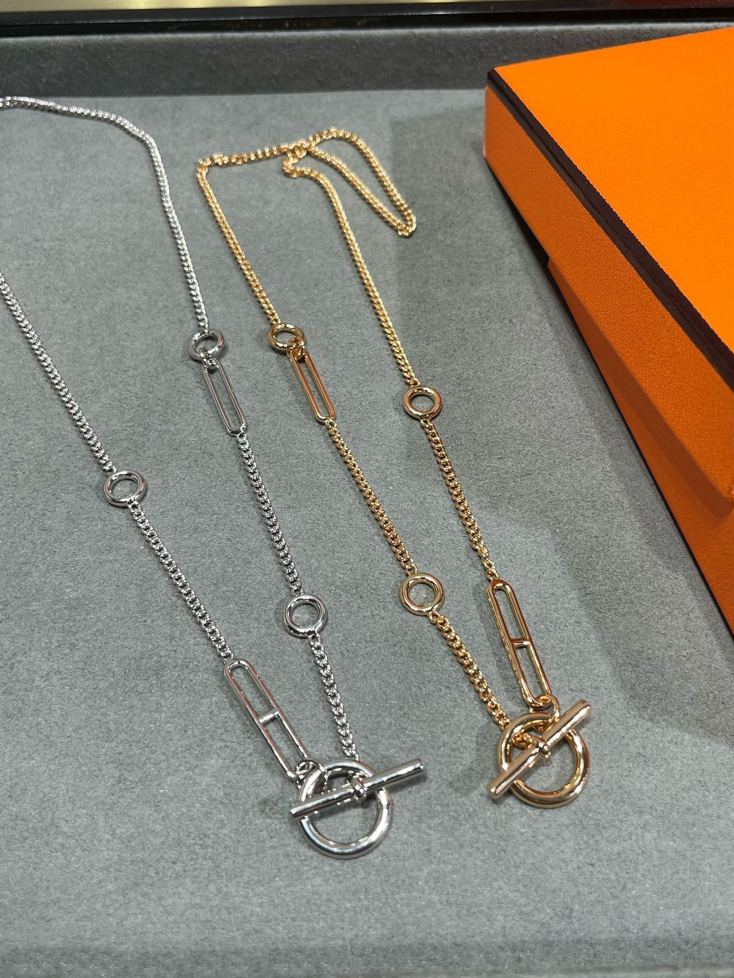 HERMES HM STERLING SILVER CHAINE D'ANCRE HEART