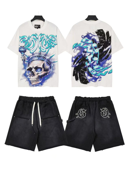 Godspeed Skull Wave Short-Sleeve Set — front
