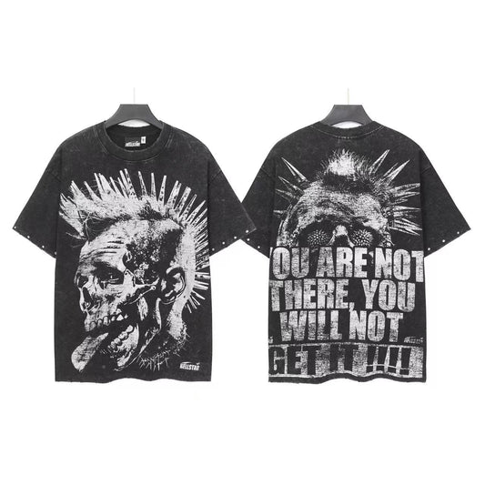 Hellstar Spiked Skull Graphic T-Shirt — front