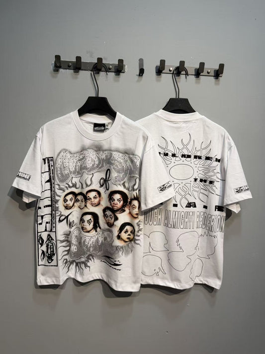 Hellstar Face Collage Eye Graphic T-Shirt — front