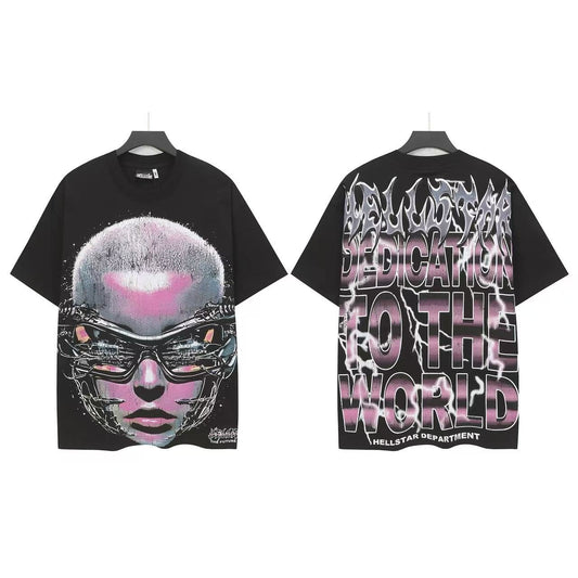 Hellstar Dedication To The World Face Graphic T-Shirt — front