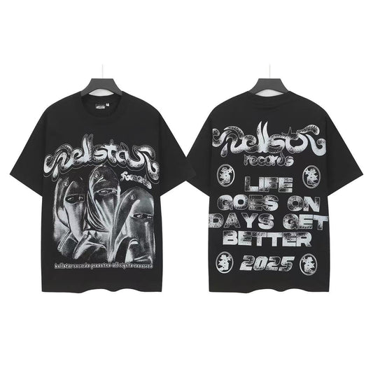 Hellstar Days Get Better Masked-Face Graphic T-Shirt — front