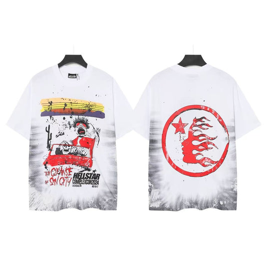 Hellstar Racing Flame Circle Graphic T-Shirt — front