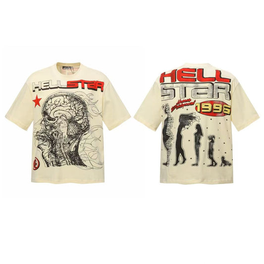 Hellstar 1996 Skeleton Brain Graphic T-Shirt — front