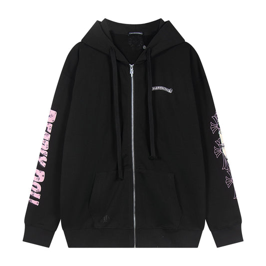 Chrome Hearts Anime Floral Zip-Up Hoodie — hero
