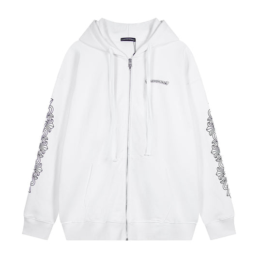 Chrome Hearts Horseshoe Cross Graphic Zip Hoodie — hero