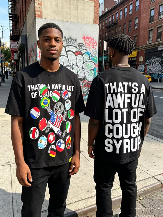THAT'S A AWFUL LOT OF COUGH SYRUP Bear Graphic T-Shirt — hero