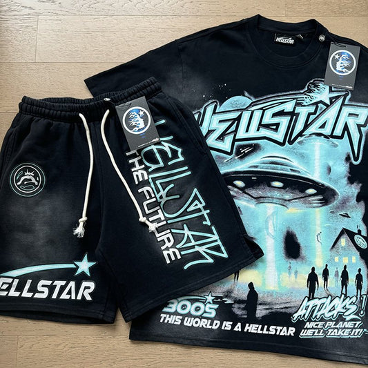 Hellstar The Future Graphic Short-Sleeve T-Shirt & Shorts Set — hero