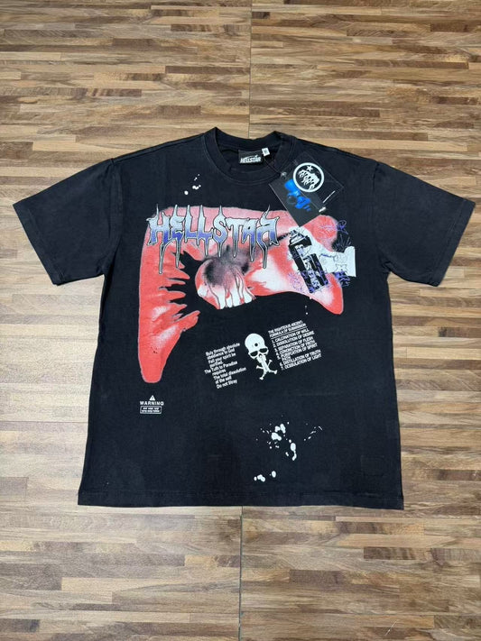 Hellstar Washed Black Front & Back Graphic T-Shirt — hero