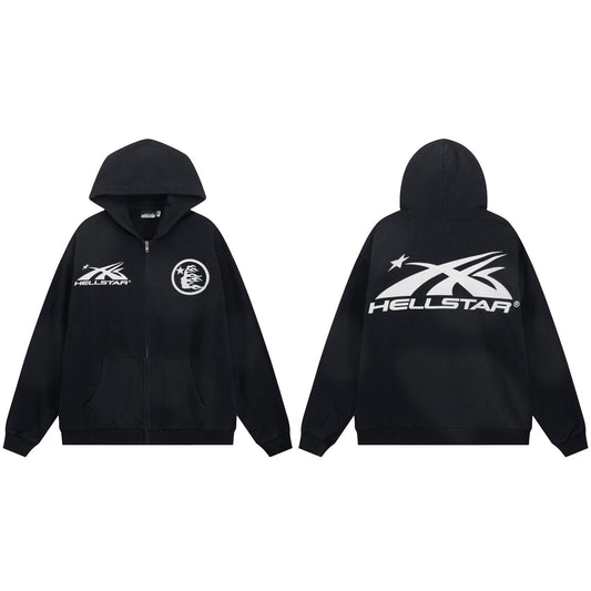 Hellstar Washed Full-Zip Graphic Hoodie — hero