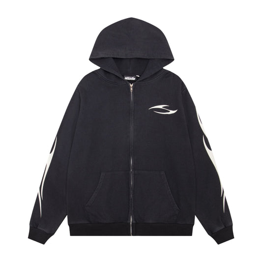 Hellstar Flame Graphic Zip-Up Hoodie — hero