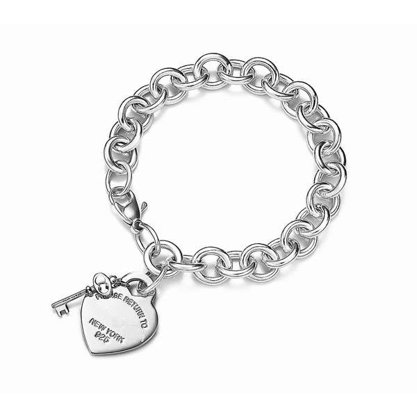 TIFFANY KEY HEART CARD CHUNKY INTERLOCKING BRACELET LENGTH