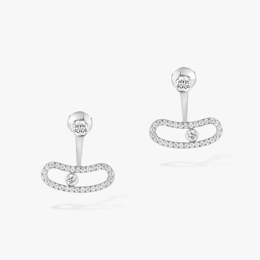 MESSIKA MOVE UNO SILVER DIAMOND EARRINGS