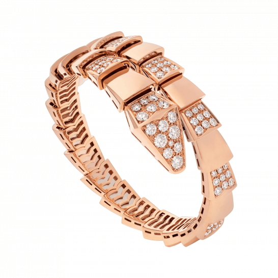 BVLGARI SERPENTI WIDE BRACELET PINK GOLD DIAMOND