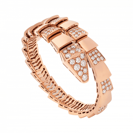 BVLGARI SERPENTI WIDE BRACELET PINK GOLD DIAMOND