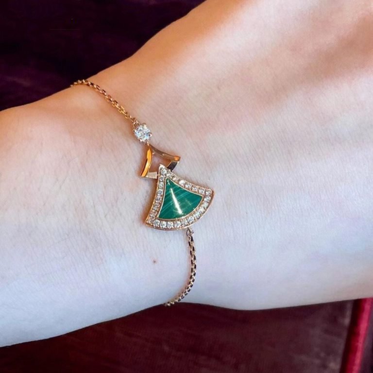 BVLGARI DREAM BRACELET MALACHITE PINK GOLD DIAMOND