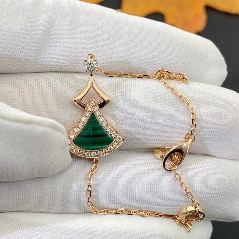 BVLGARI DREAM BRACELET MALACHITE PINK GOLD DIAMOND