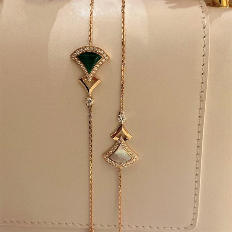 BVLGARI DREAM BRACELET MALACHITE PINK GOLD DIAMOND
