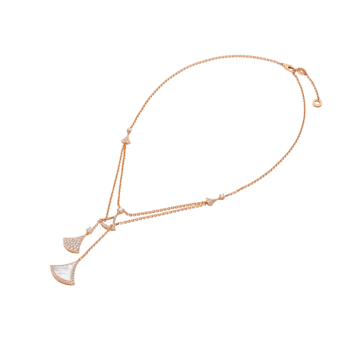 BVLGARI DREAM NECKLACE 3 MOTIF WHITE MOP DIAMOND
