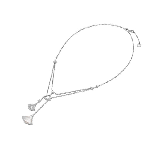 BVLGARI DREAM NECKLACE 3 MOTIF WHITE MOP DIAMOND