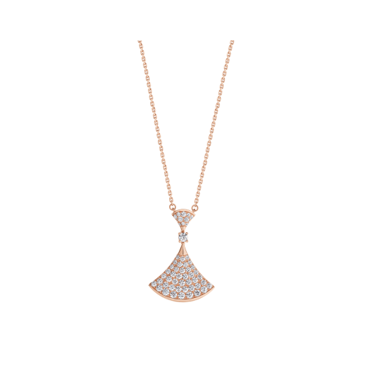 BVLGARI DREAM NECKLACE PINK GOLD FULL DIAMOND