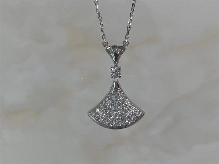 BVLGARI DREAM NECKLACE SILVER FULL DIAMOND
