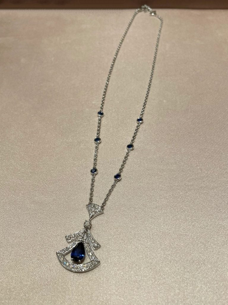 BVLGARI DREAM NECKLACE AGATE DIAMOND SILVER