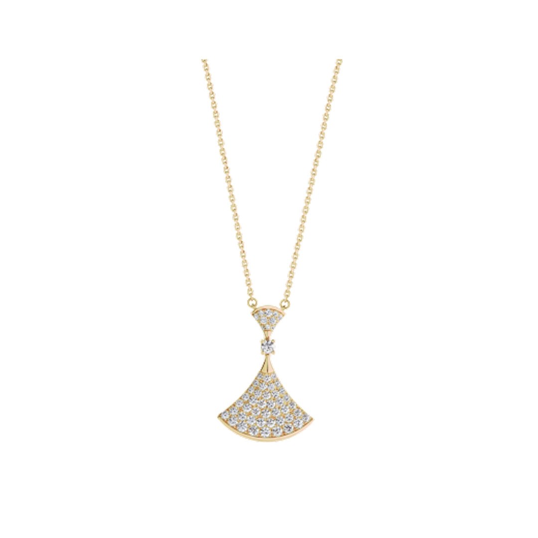 BVLGARI DREAM NECKLACE GOLD FULL DIAMOND