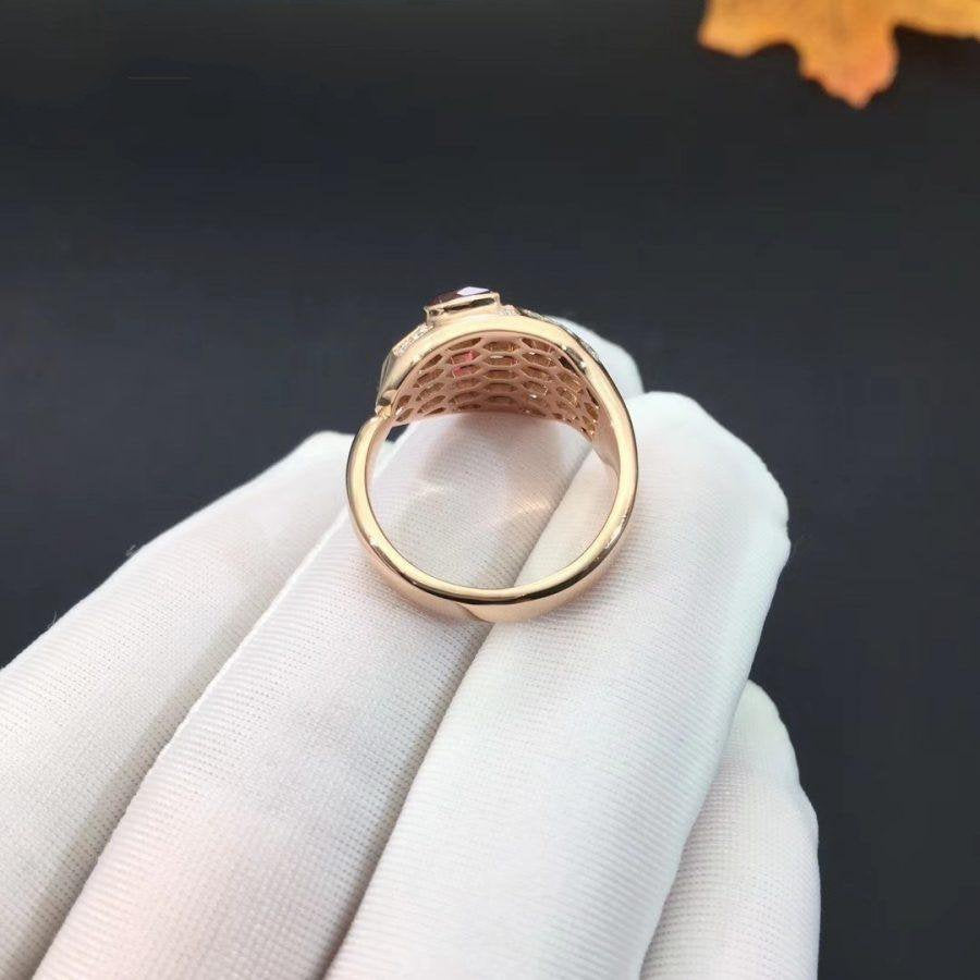 BVLGARI SERPENTI RING SNAKE PINK PINK GOLD DIAMOND
