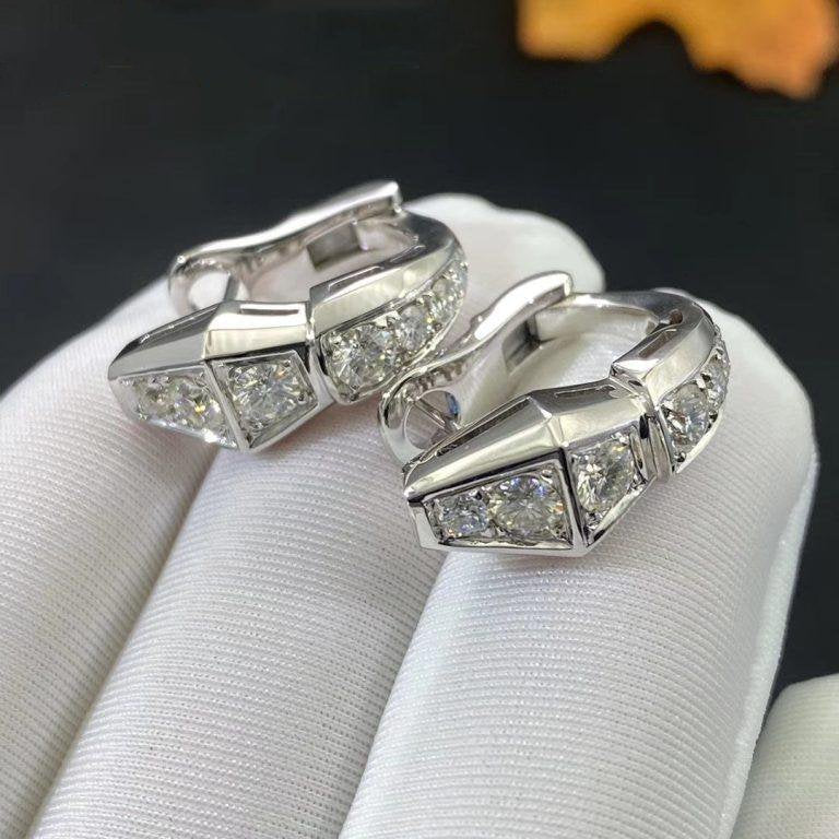 BVLGARI SERPENTI SILVER DIAMOND EARRINGS