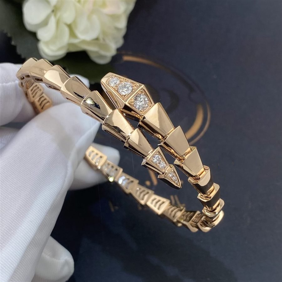 BVLGARI SERPENTI BRACELET DIAMONDS PINK GOLD