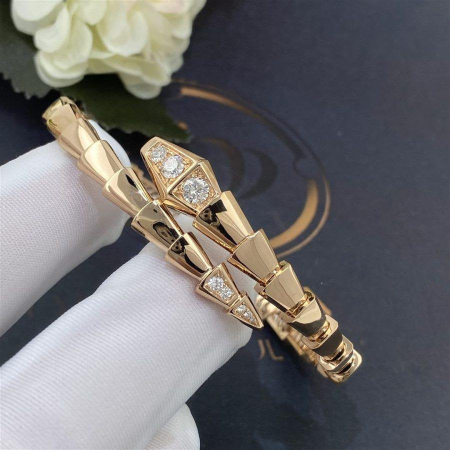 BVLGARI SERPENTI BRACELET DIAMONDS PINK GOLD