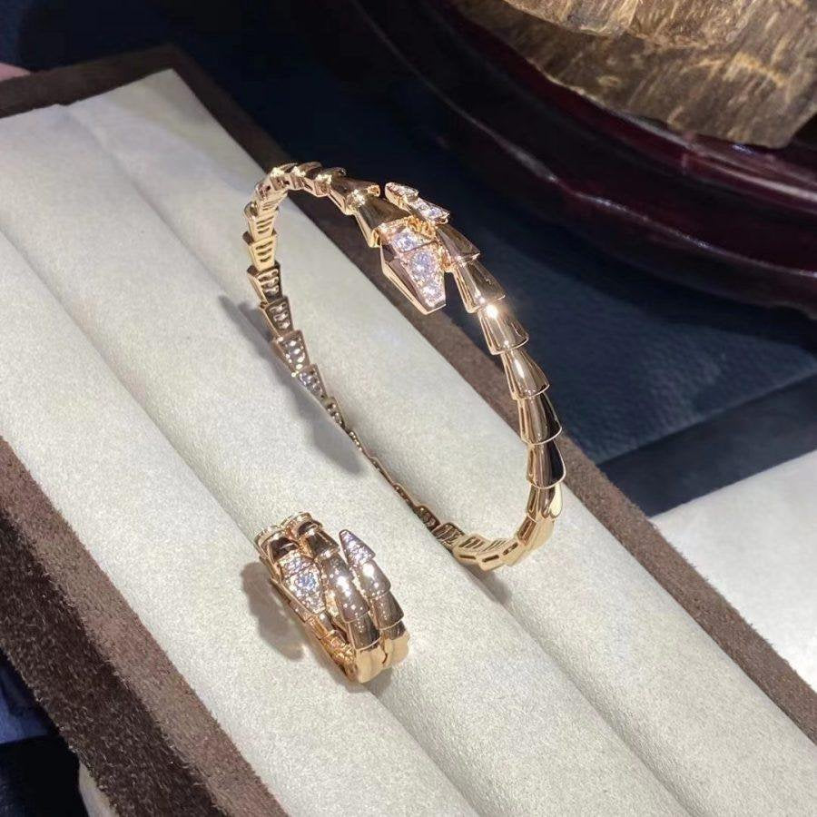 BVLGARI SERPENTI BRACELET DIAMONDS PINK GOLD