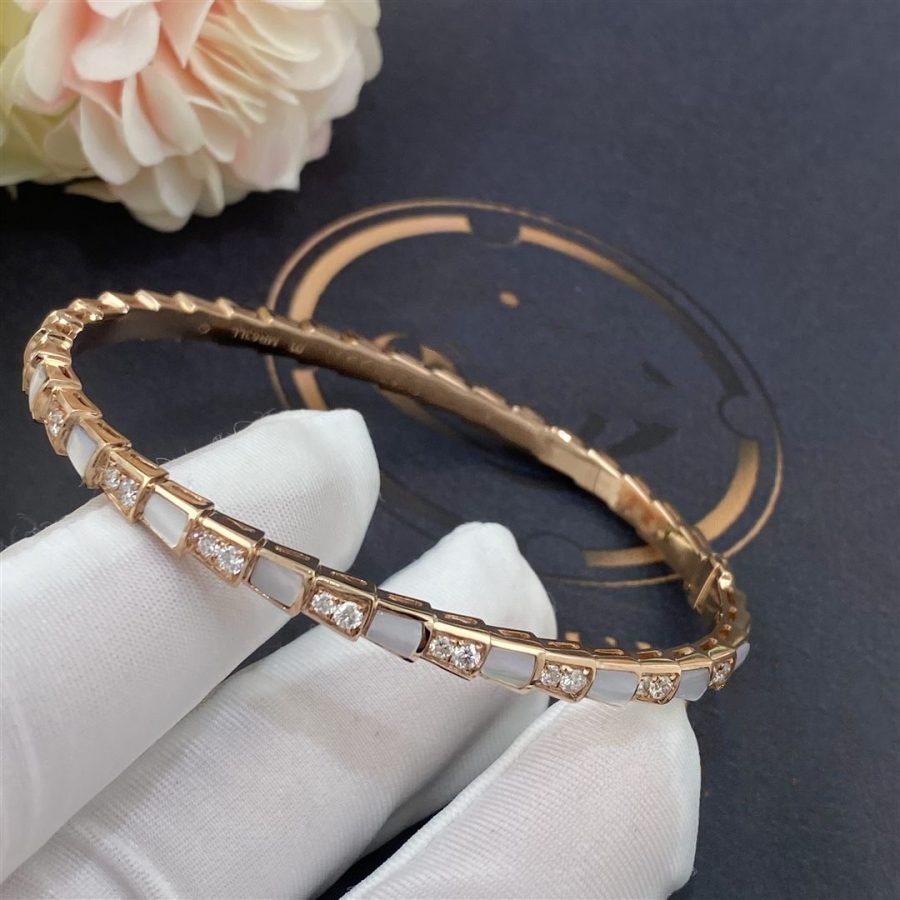 BVLGARI SERPENTI BRACELET PINK GOLD MOP DIAMOND