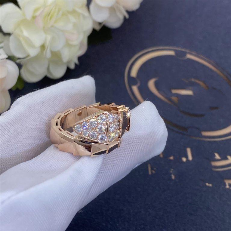 BVLGARI SERPENTI RING PINK GOLD DIAMOND
