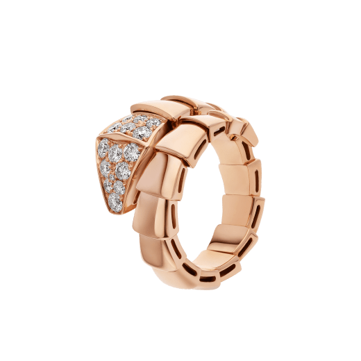 BVLGARI SERPENTI RING PINK GOLD DIAMOND
