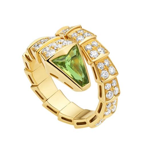 BVLGARI SERPENTI RING GOLD DIAMOND MALACHITE
