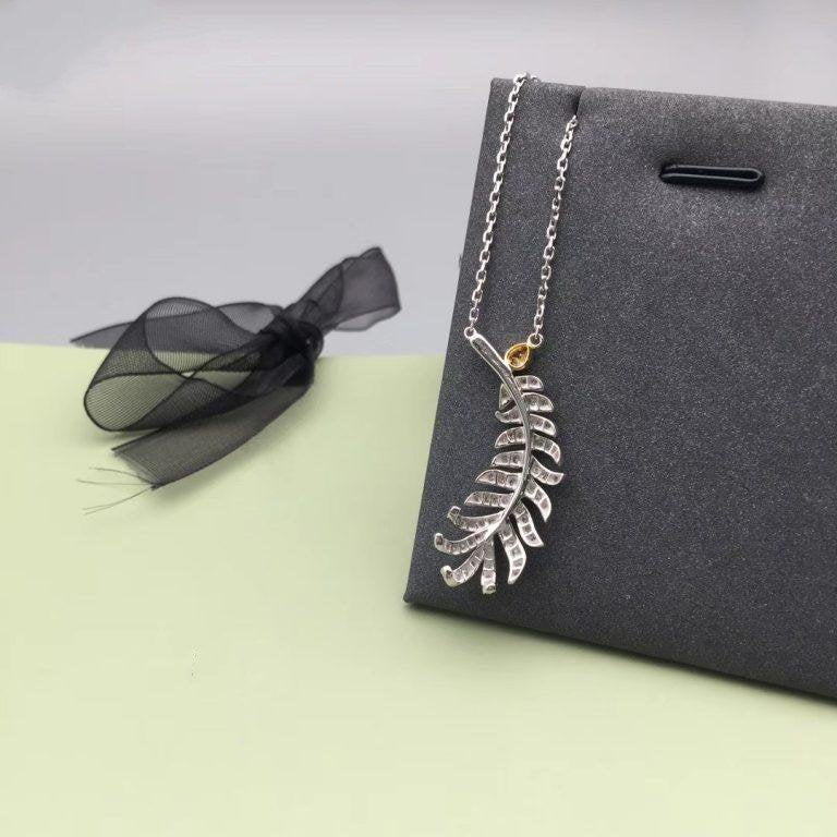 Chanel Plume De Silver Diamond Necklace