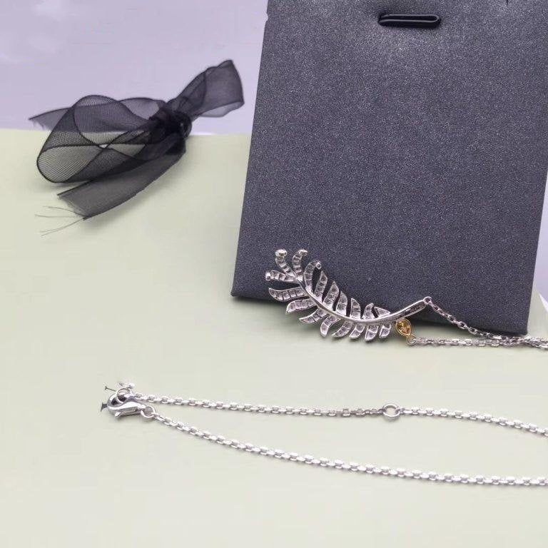 Chanel Plume De Silver Diamond Necklace