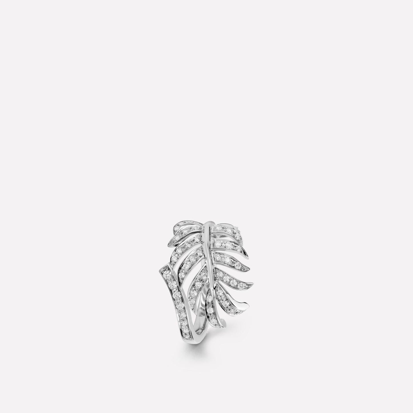 Chanel Plume De Ring Silver Diamond