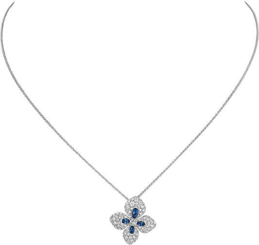 CHAUMET HORTENSIA NECKLACE AGATE DARK SILVER DIAMOND