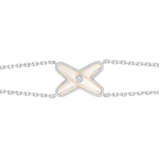 CHAUMET JEUX BRACELET WHITE MOP SILVER 1 DIAMOND