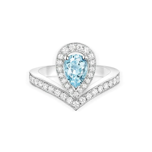 CHAUMET JOSEPHINE RING TURQUOISE SILVER DIAMOND