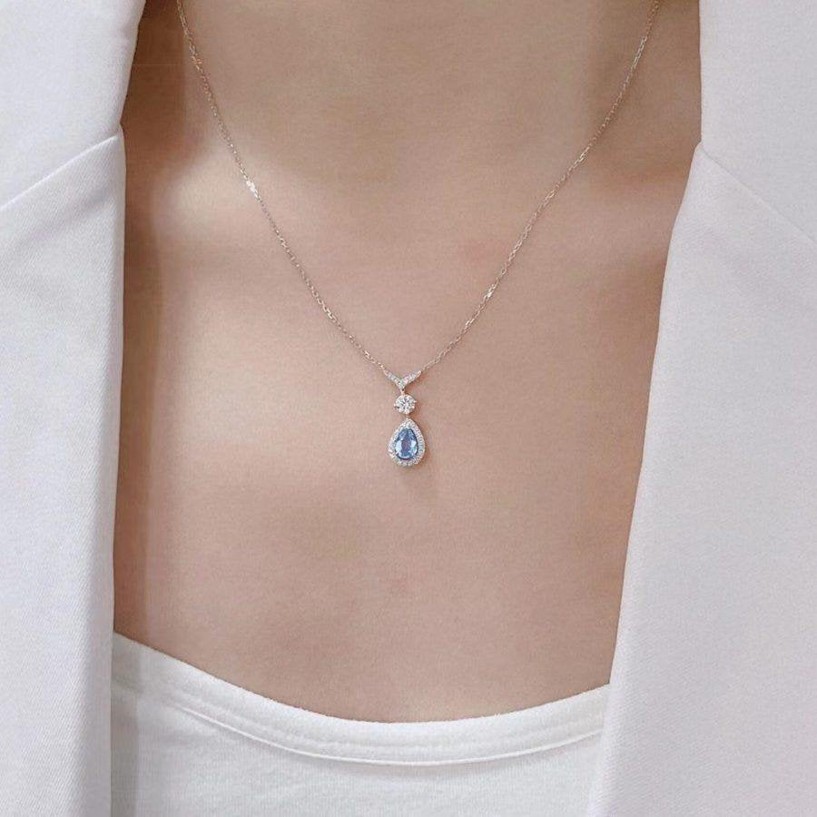 CHAUMET JOSEPHINE TURQUOISE LIGHT SILVER DIAMOND NECKLACE