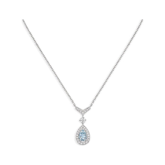 CHAUMET JOSEPHINE TURQUOISE LIGHT SILVER DIAMOND NECKLACE