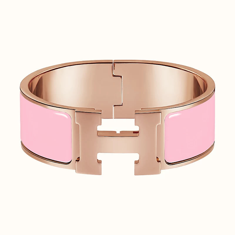 HERMES H BRACELET 18MM PINK GOLD
