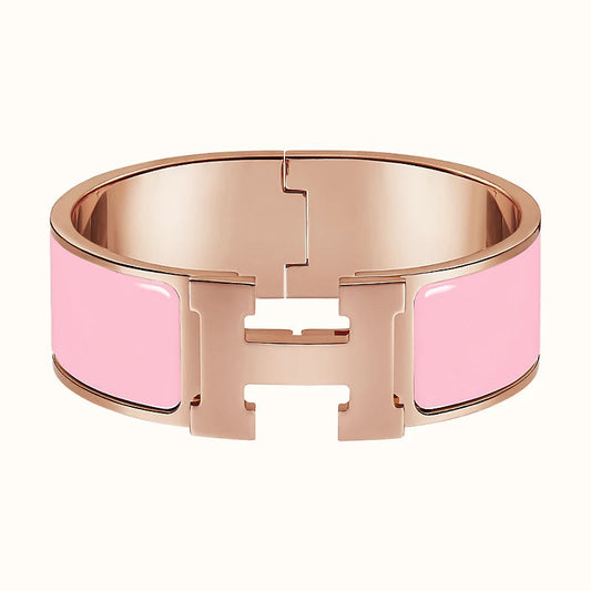 HERMES H BRACELET 18MM PINK GOLD